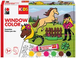 Marabu KiDS Kit Window Color "Poney club", 6 x 25 ml