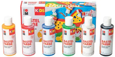 Marabu KiDS Gouache pour enfant 80 ml, kit de 6