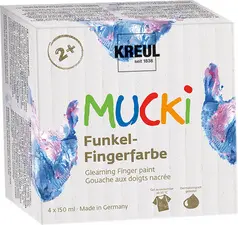 KREUL Gouache aux doigts nacrée "MUCKI", 150 ml, kit de 4