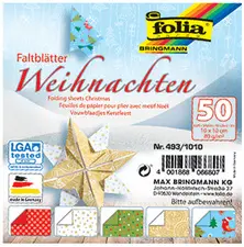 folia Feuilles de papier pour pliage "Noel", 200 x 200 mm