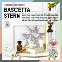 folia Feuilles de papier pliable étoile Bascetta, blanc /