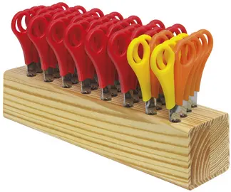 WESTCOTT Bloc pour ciseaux, bois, garni, incl. 32 paires