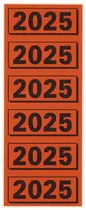 ELBA Inhaltsschild "2025", rot, Maße: (B)57 x (H)25 mm