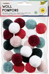folia Pompon en laine "Elegance", 24 pièces, assorti