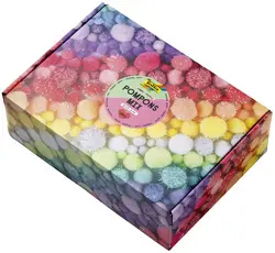 folia Mélange de pompons PASTEL Jumbobox, 300 g, assorti