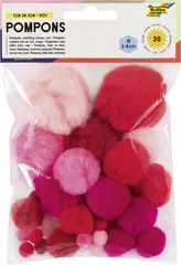folia Pompons, 30 pièces, assortiment de rouge