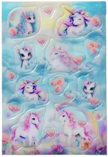 HERMA Sticker MAGIC Happy Unicorns, transpuffy