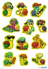 HERMA Stickers MAGIC Escargots rigolos, couleurs fluo
