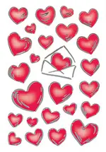 HERMA Sticker DECOR "Coeurs & Lettres", gravure en argent