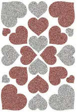 HERMA Sticker MAGIC "Coeurs rouge et argent", Glittery