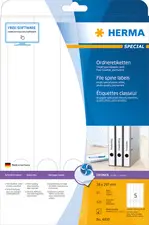 HERMA Etiquette dos de classeur SPECIAL, 38 x 297 mm, blanc