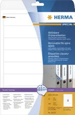 HERMA Etiquette dos de classeur SPECIAL, 192 x 34 mm, blanc