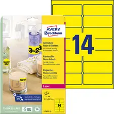 AVERY Zweckform Stick&Lift Etiquette, 63,5 x 29,6 mm, jaune