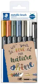 STAEDTLER Feutre pinceau metallic brush, étui de 6