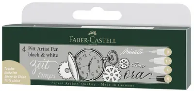 FABER-CASTELL Feutre PITT artist pen, étui de 4
