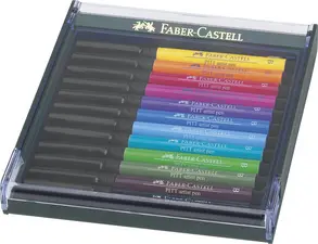 FABER-CASTELL Feutre PITT artist pen, ètui de 12