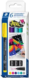 STAEDTLER Marqueur permanent 318F Lumocolor, étui de 6