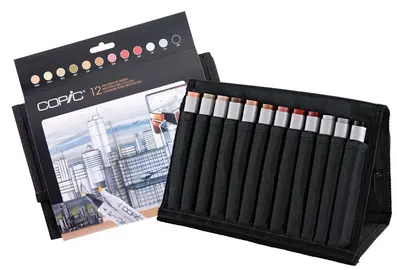 COPIC Marqueur classic, kit de 24 avec 12 couleurs