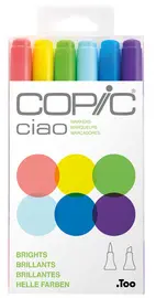 COPIC Marqueur ciao, kit de 6 "Brights