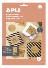 APLI Etiquette en papier kraft, 210 x 297 mm, kraft brun