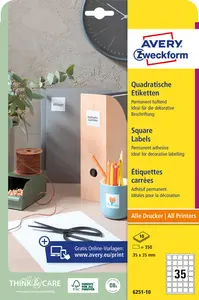 AVERY Zweckform Etiquette pour codes QR, 35 x 35 mm, carré