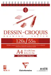 Clairefontaine Bloc papier Dessin Croquis, A3, 120 g/m2
