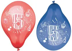 PAPSTAR Ballon de baudruche "5", rond, assorti