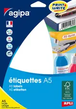 agipa Etiquette universelle, diamètre: 15 mm, rond, blanc