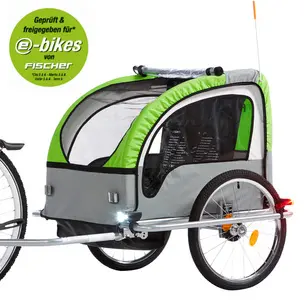 FISCHER Remorque de vélo pour enfants Komfort, noir / vert
