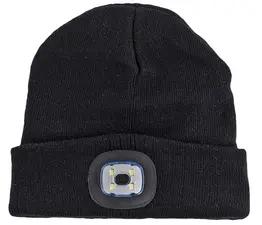 IWH Bonnet avec lampe LED, noir