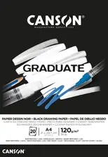 CANSON Bloc de dessin GRADUATE PAPIER NOIR, A5