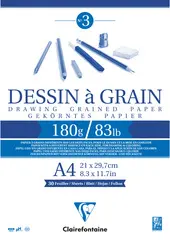 Clairefontaine Bloc papier dessin "à Grain", A5, 180 g/m2