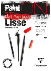 Clairefontaine Bloc papier dessin Paint'ON Lisse, A5, blanc