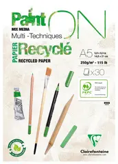Clairefontaine Bloc papier dessin Paint'ON Recyclé, A5