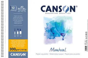 CANSON Album de papier aquarelle "Montval", A3, 300 g/m2