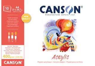 CANSON Bloc papier dessin "Acrylic", 500 x 700 mm, 400 g/m2