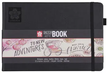 SAKURA Carnet de croquis, 130 x 210 mm, noir/blanc crème