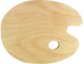 kangaro Palette de peinture, bois, ovale, 300 x 240 mm