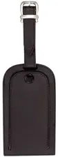 JSA Porte-étiquette de bagage, en cuir, noir