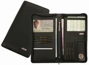 Alassio Organiseur de voyage, cuir nappa, noir