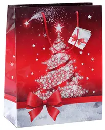 sigel Sac cadeau de Noël "Sparkling Tree", petit