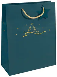 sigel Sac cadeau de Noël "Christmas tree petrol", grand
