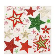 PAPSTAR Serviette à motif de Noël "Heavenly Stars", blanc