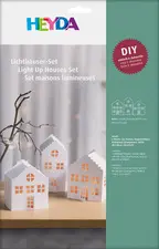 HEYDA Kit village illuminé Maisons, carton, 3 pièces, blanc