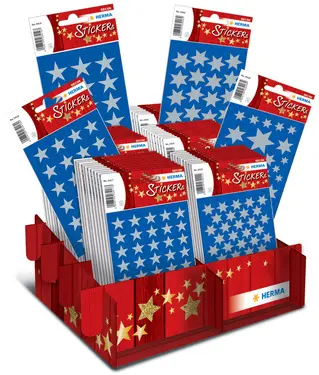 HERMA Autocollants de Noel DECOR "étoiles argentées", dans