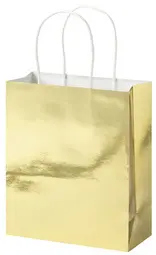 folia Sac en papier DORÉ SCINTILLANT, taille: S