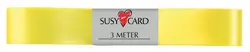 SUSY CARD Ruban cadeau "double satin", 15 mm x 3 m, jaune