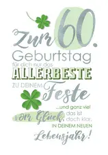 CACTUS Geburtstagskarte "Kleeblatt" - 70. Geburtstag