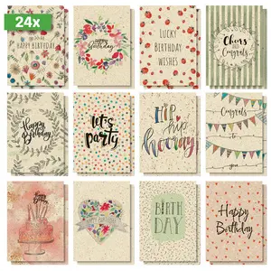 sigel Set cartes postales anniversaire Happy Grassy Birthday