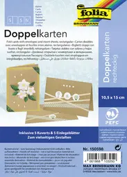 folia Carte double, 105 x 150 mm, 220 g/m2, brun kraft